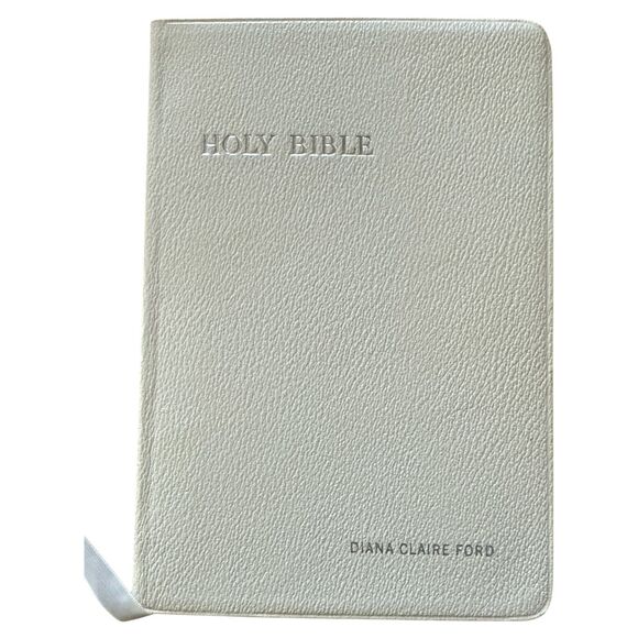 Cambridge Cameo Bible W75X 1969 White French Morocco Leather Gift Edition - Picture 1 of 7